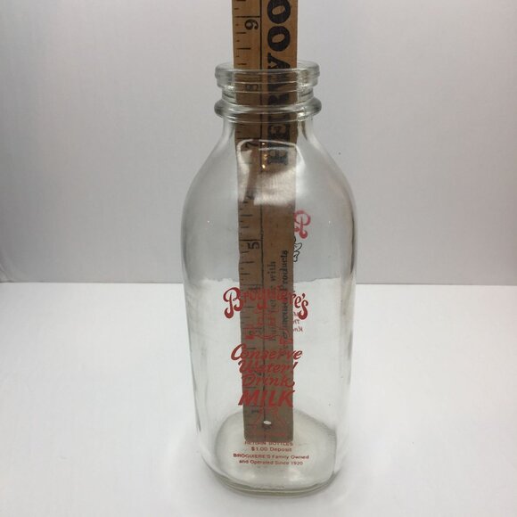 Vintage Set 3 Broguieres Glass Milk Bottles Egg Nog Christmas 2007 Reusable Lids - Picture 13 of 14